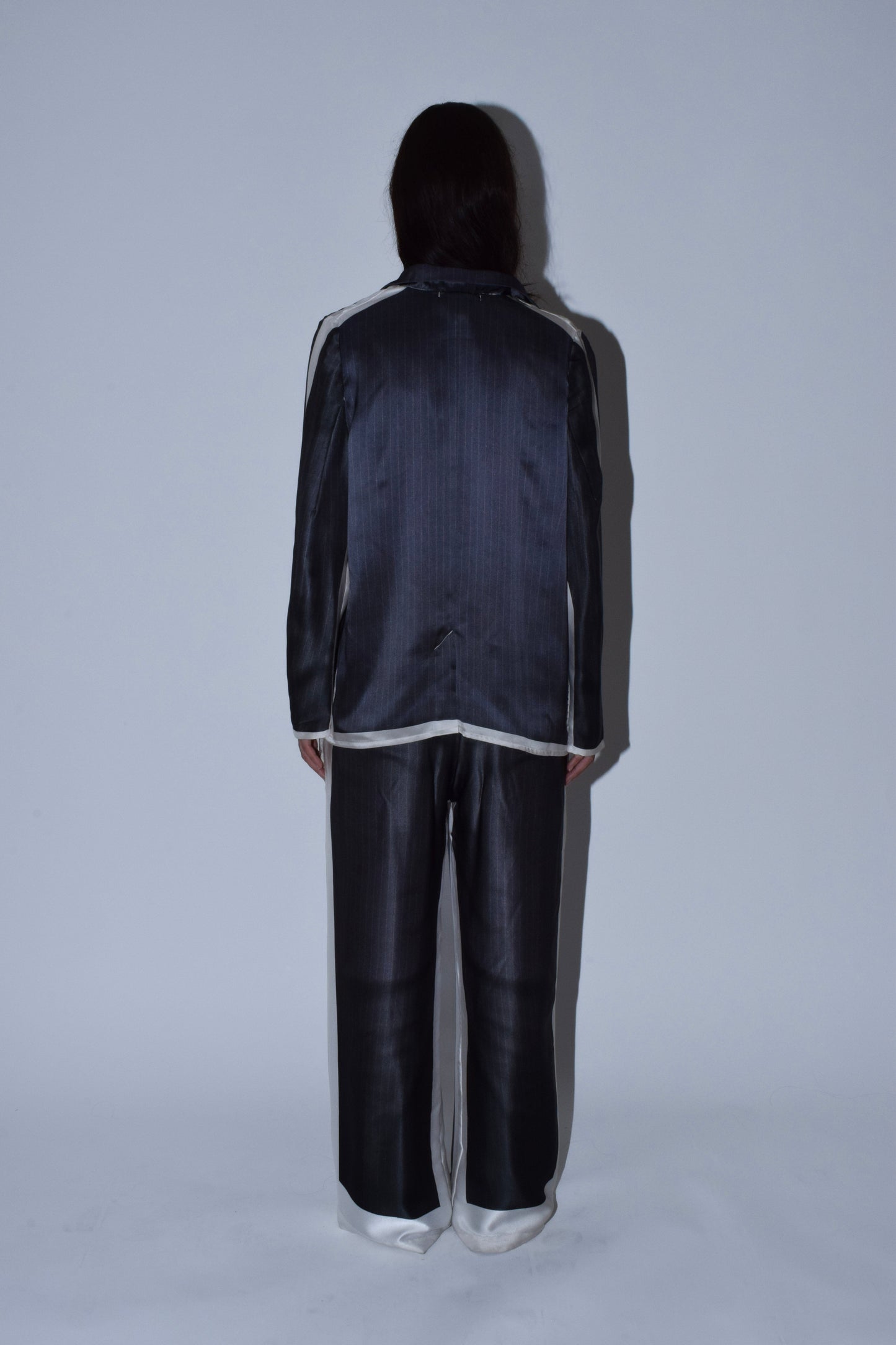 Pinstripe Silk Suit Shirt