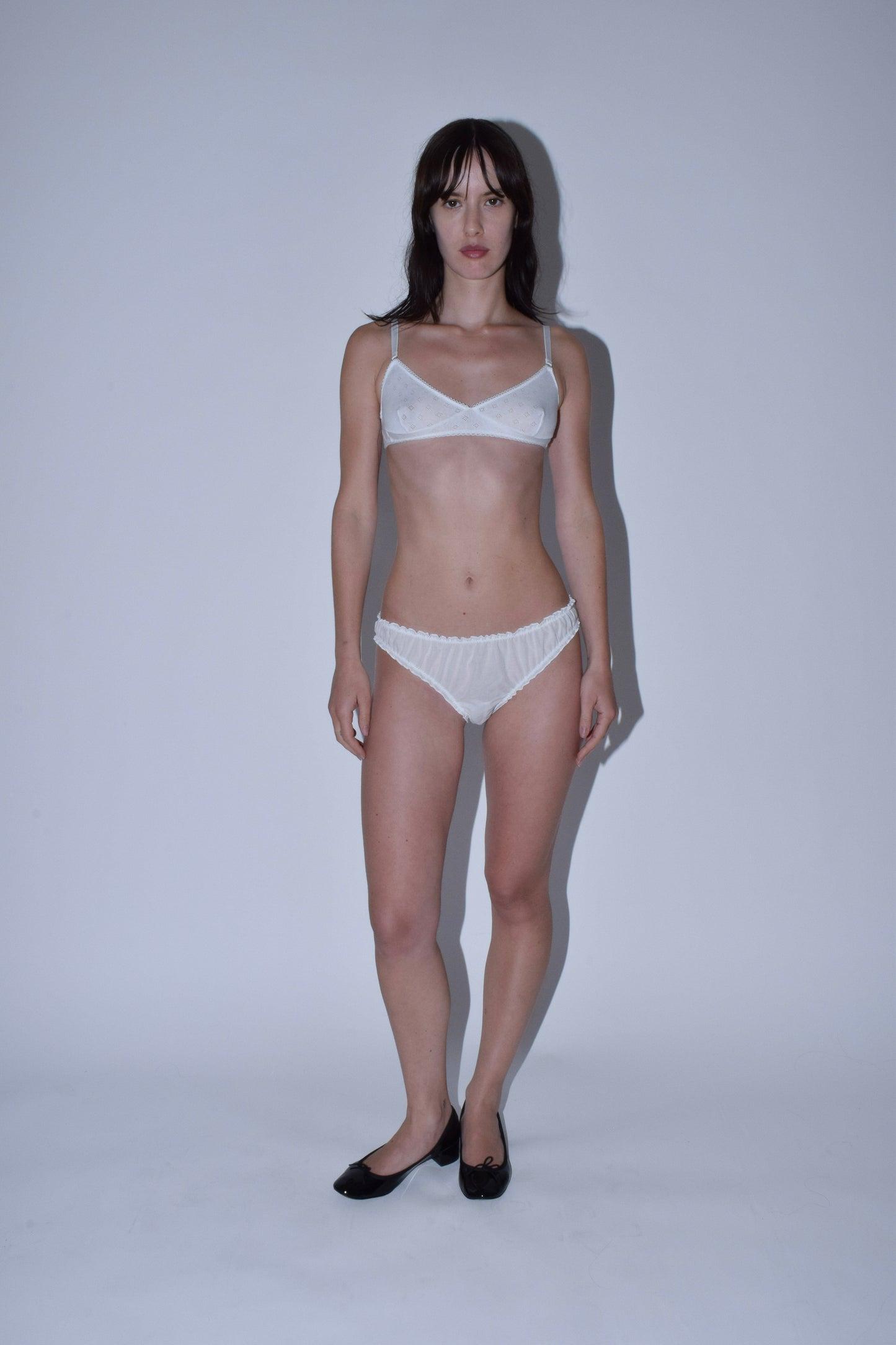 White Pointelle Bra