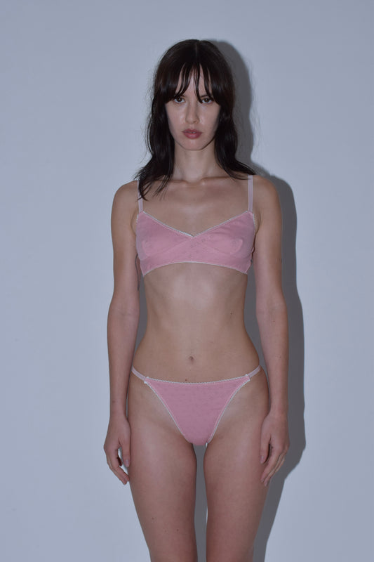 Pink Pointelle High Rise Knickers