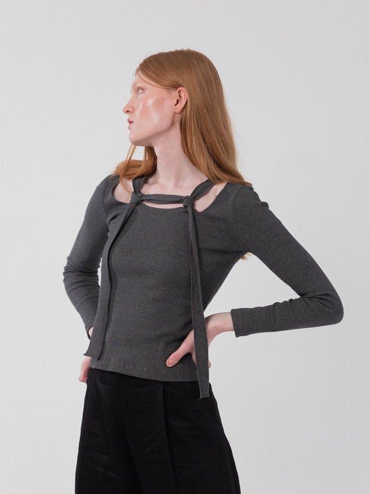Linea rope top - charcoal