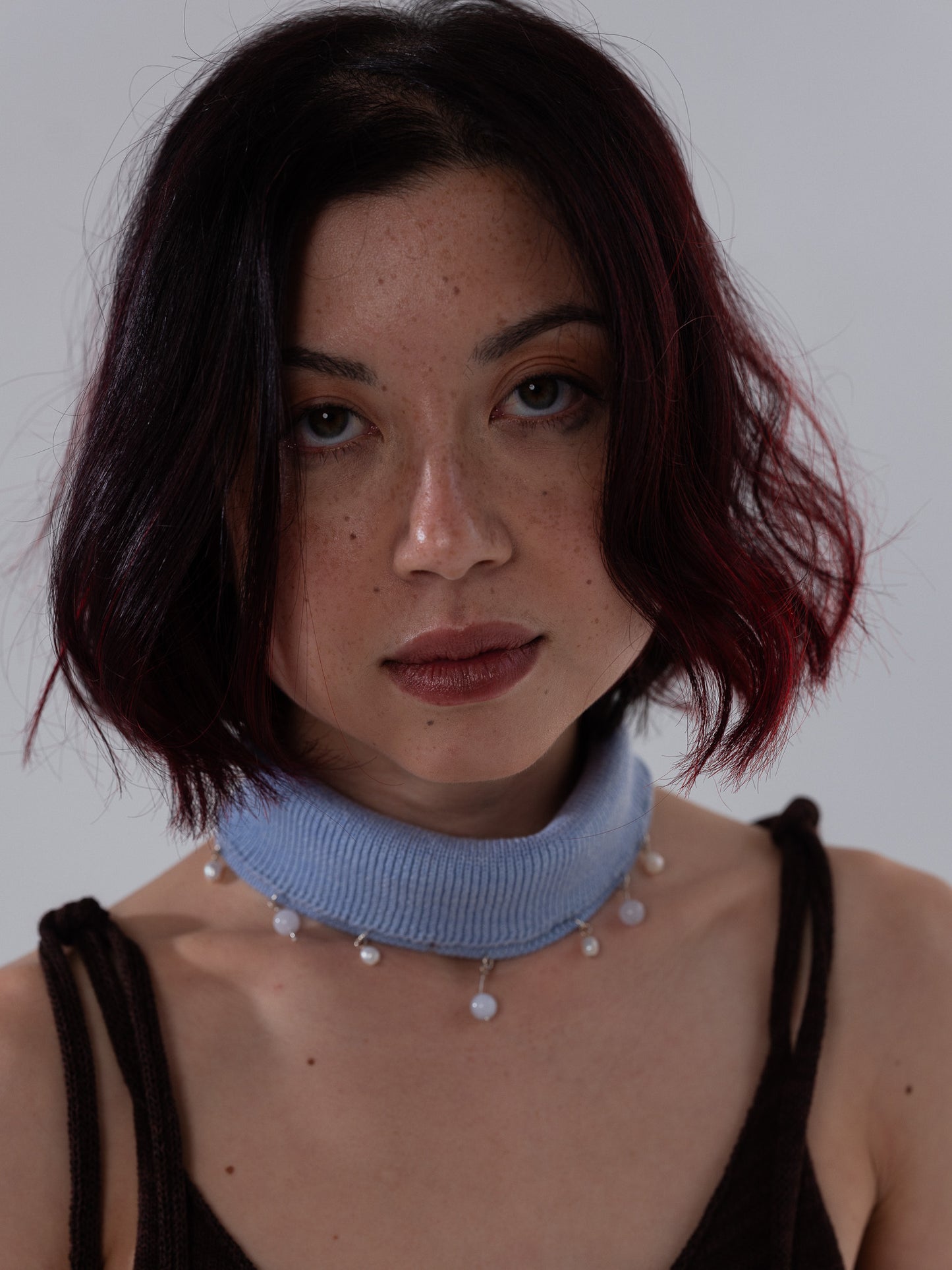 Pearl embellished neckwarmer