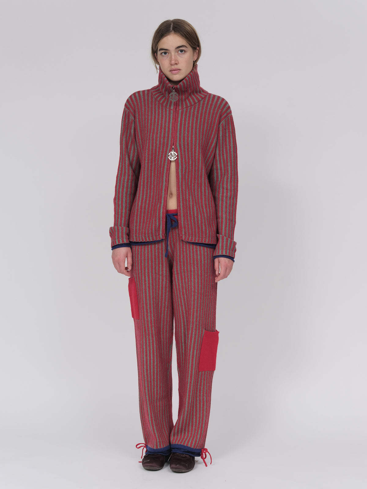 Cherry Ribbed Trackies
