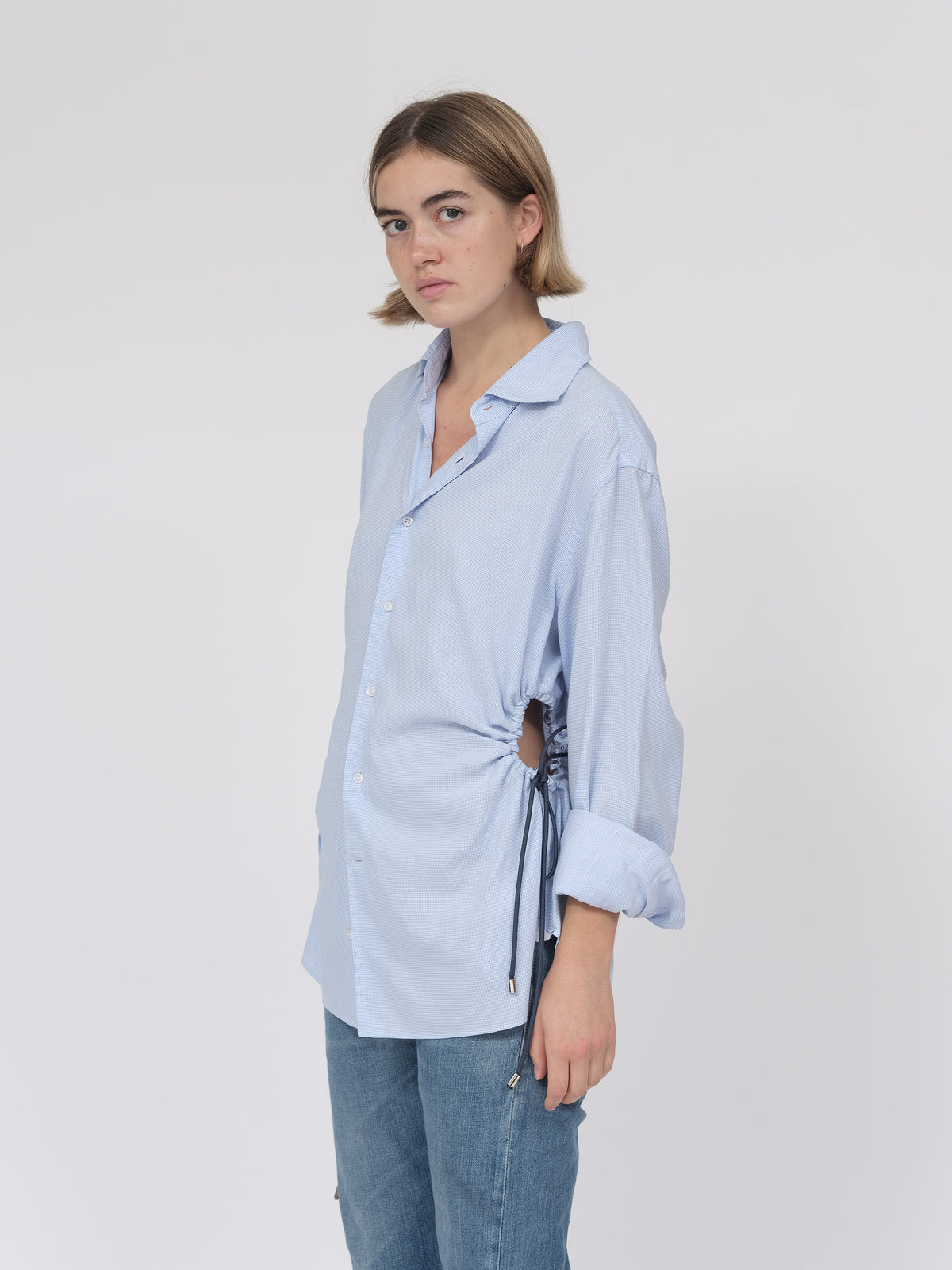 Light Blue Cinch Shirt