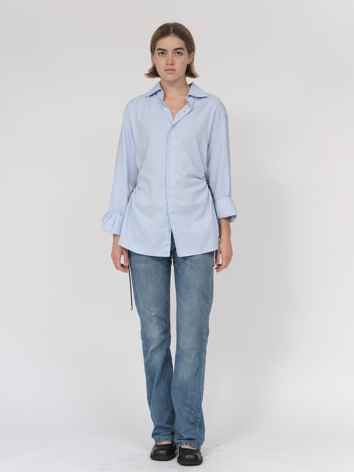 Light Blue Cinch Shirt