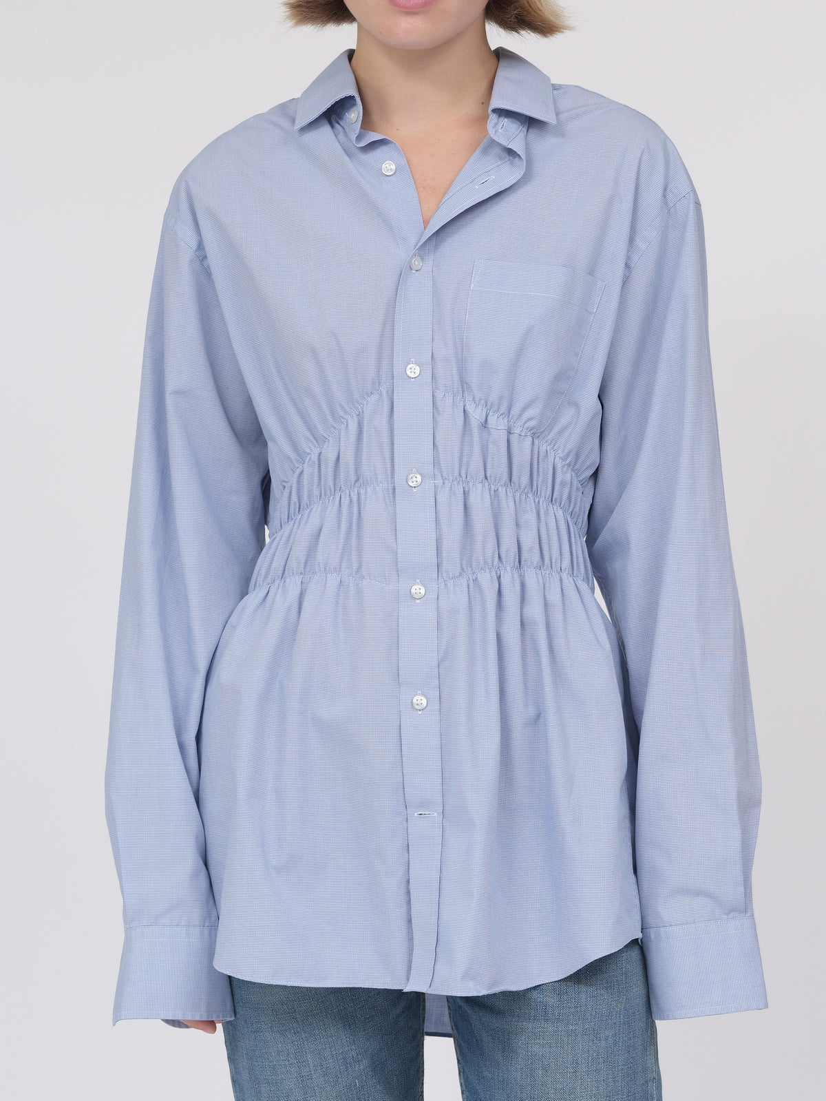 Blue Elastic Shirt