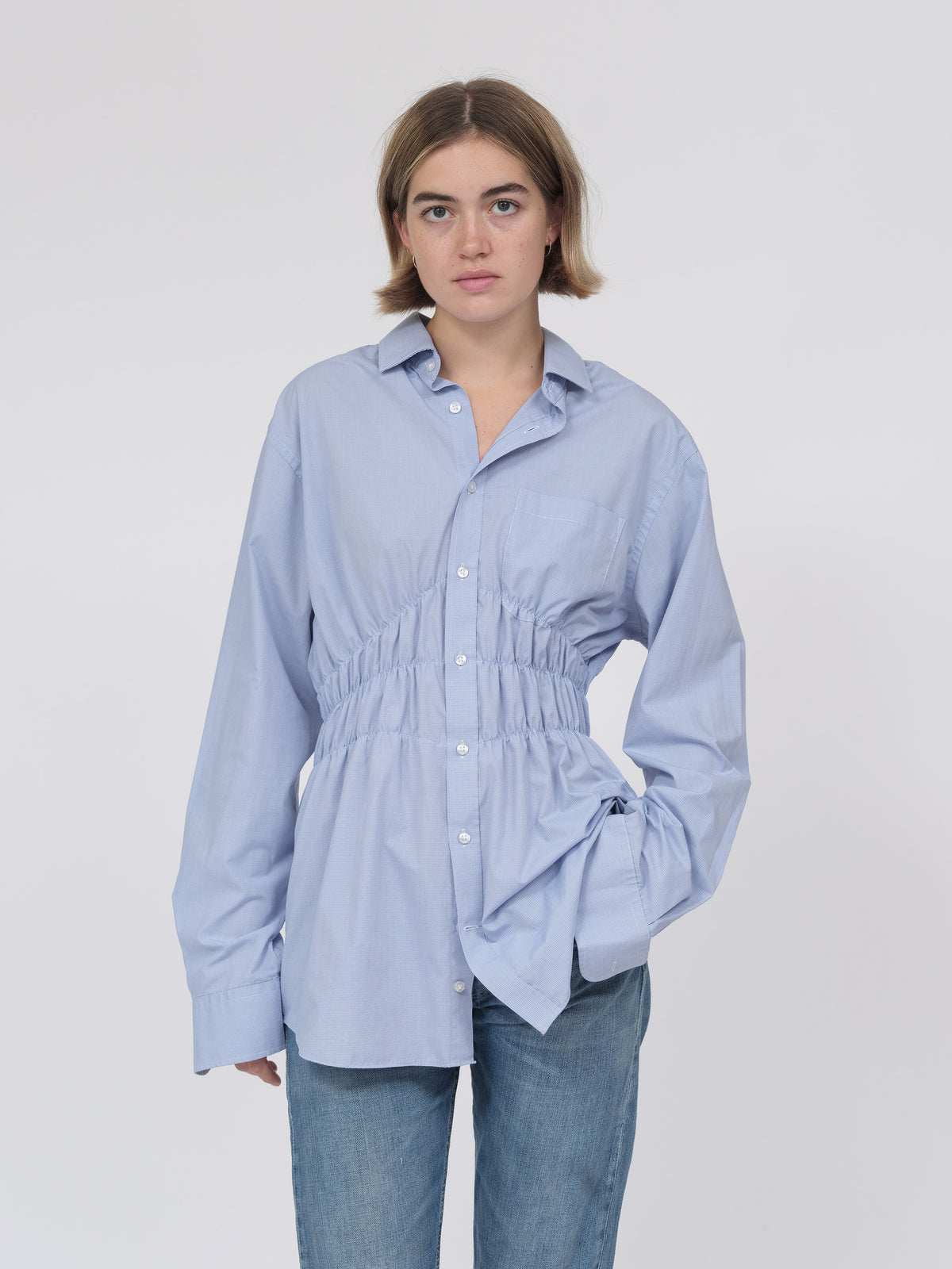 Blue Elastic Shirt