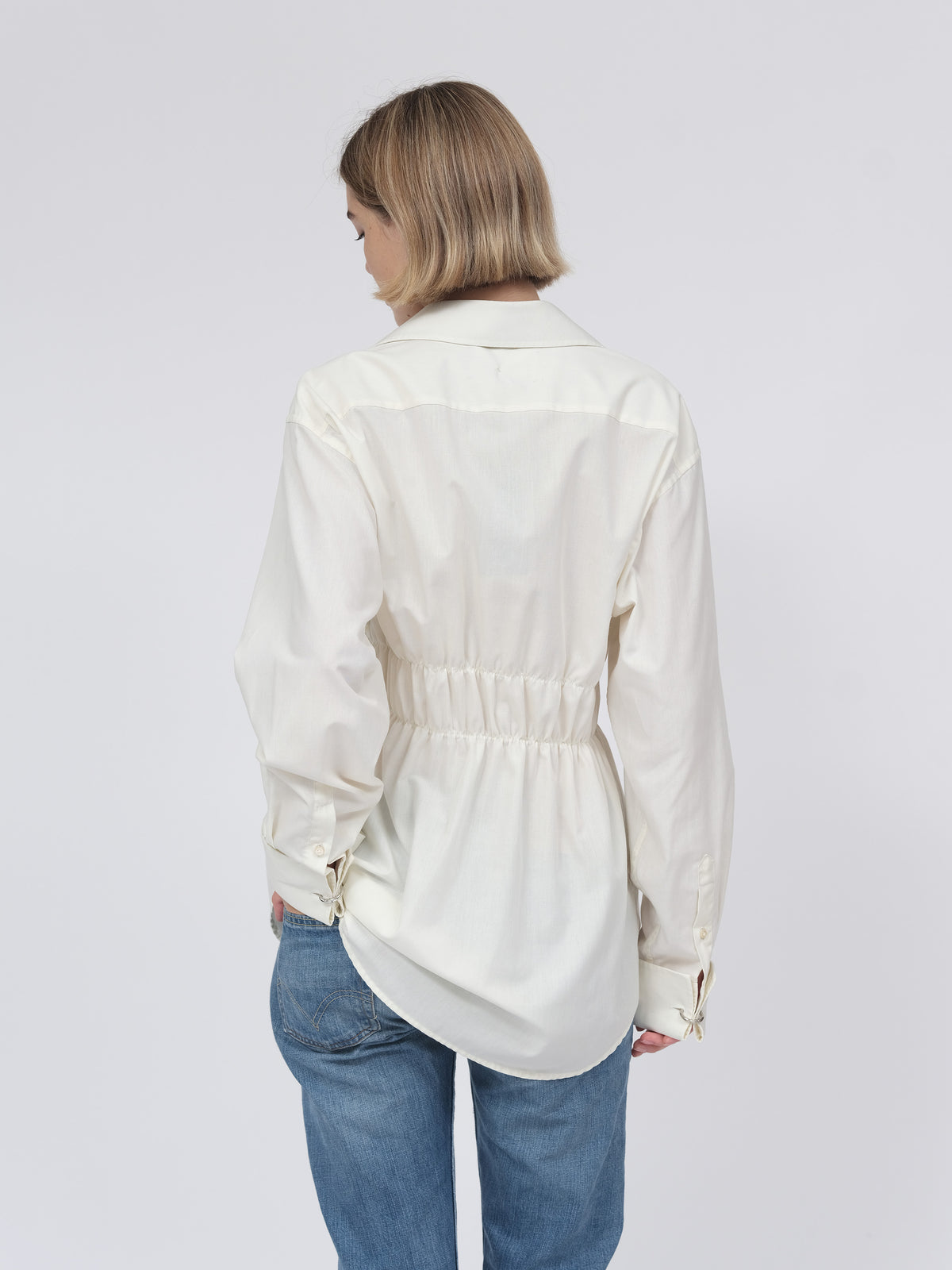 Cream Elastic Shirt