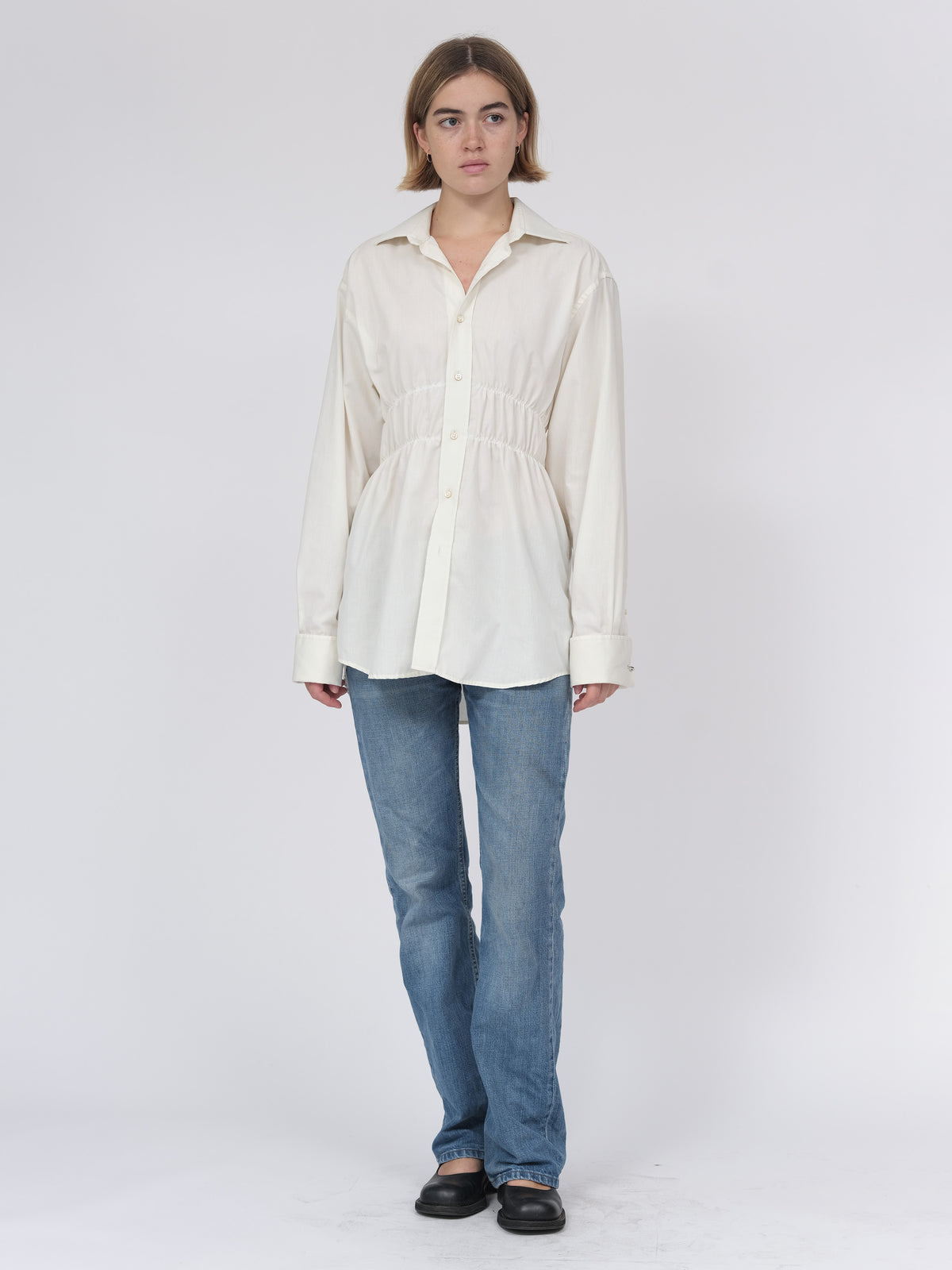 Cream Elastic Shirt