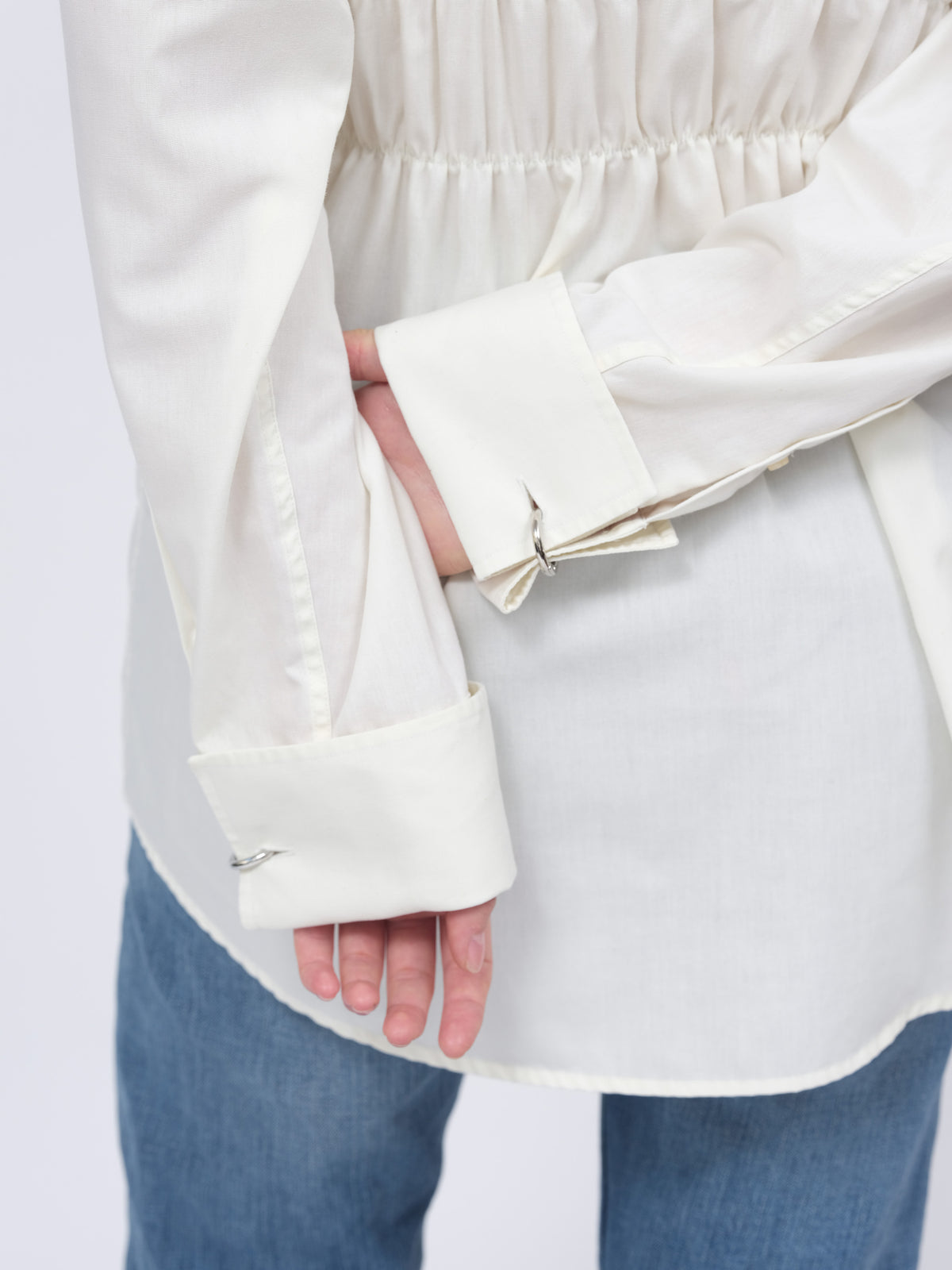 Cream Elastic Shirt