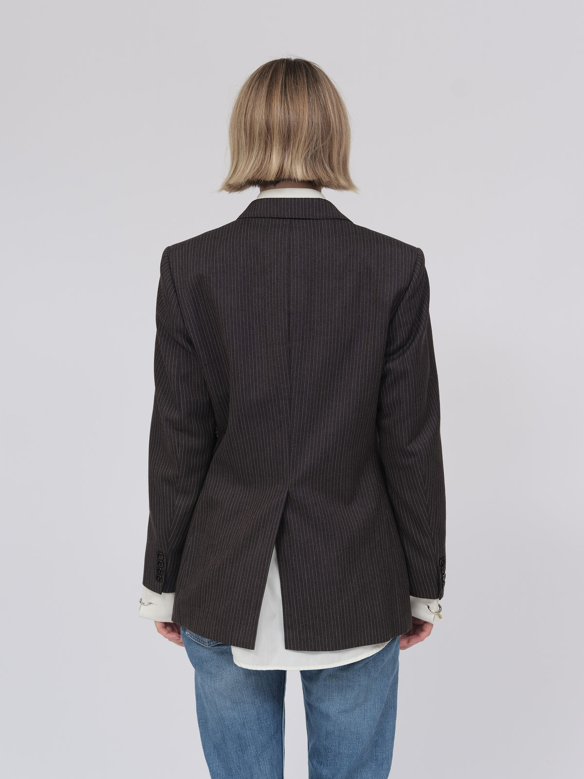Brown Stripe Hardware Blazer