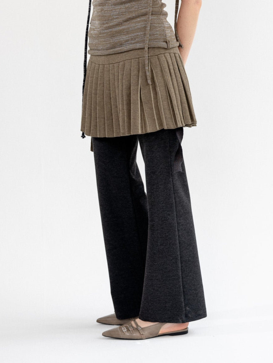 Plica knitted wrap skirt