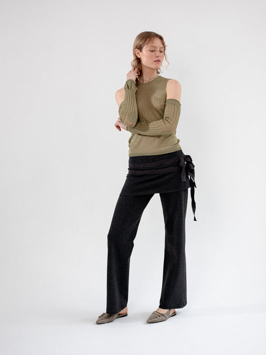 Rope skirt trousers