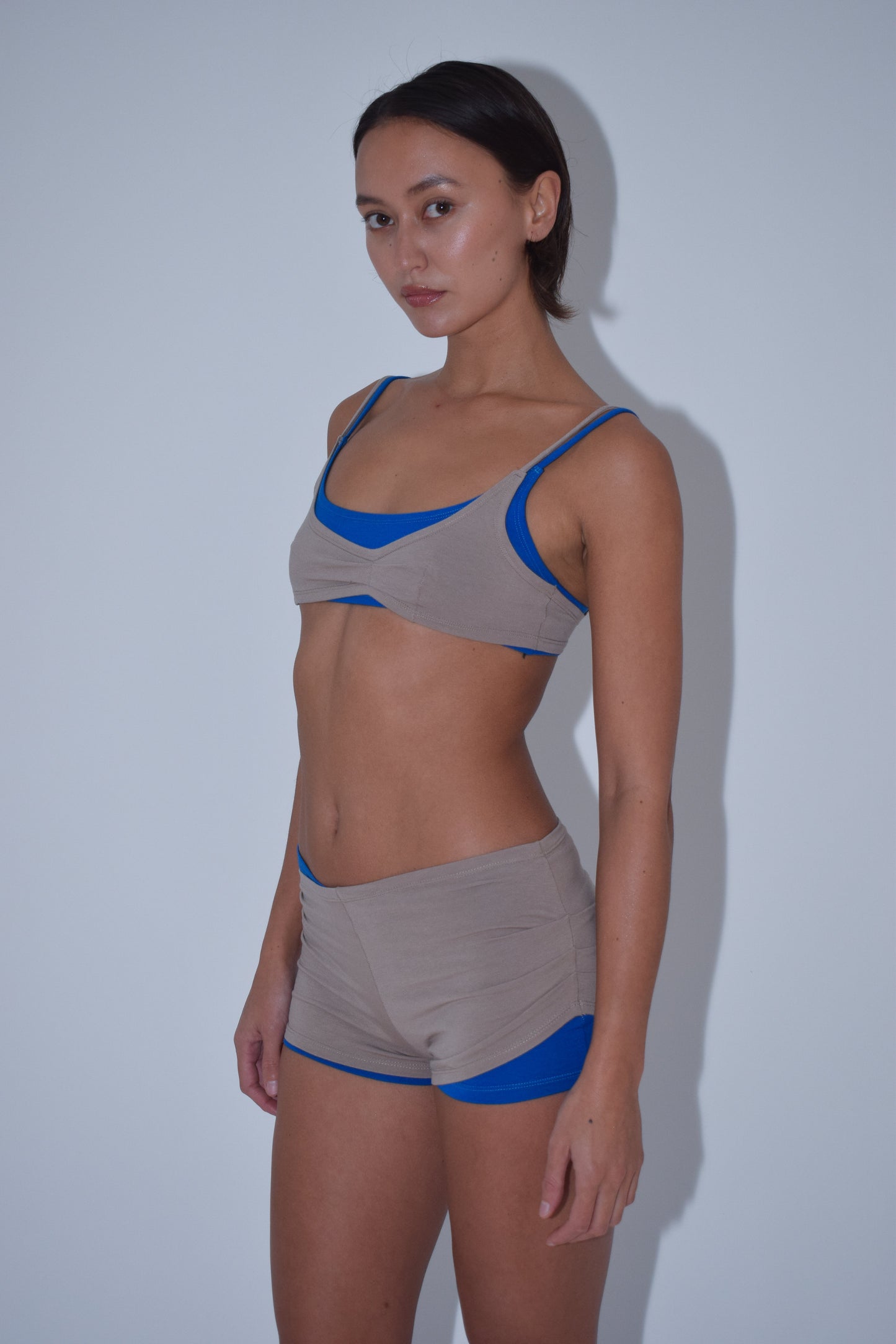 Layered Jersey Bra in Sand