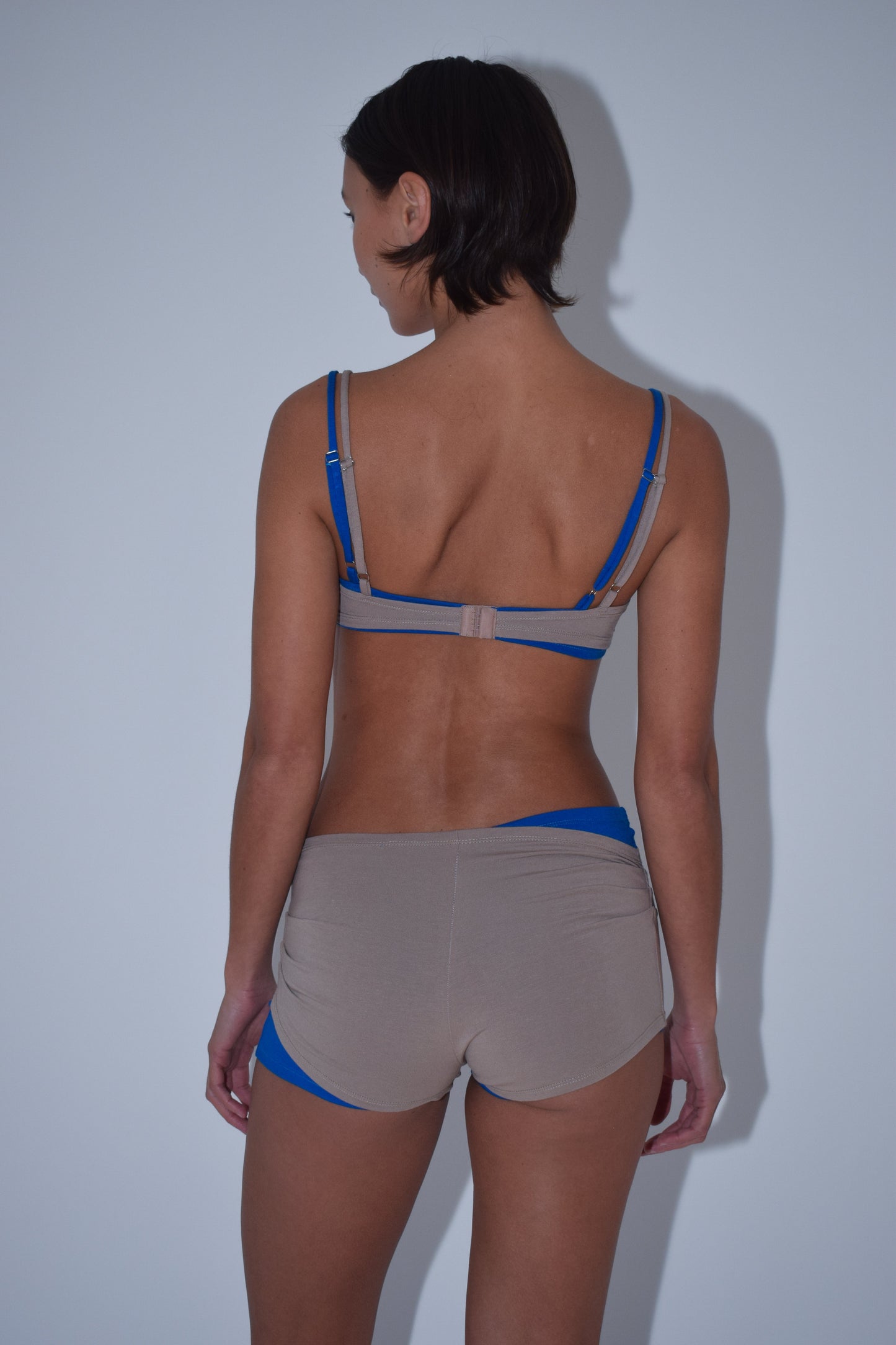 Layered Jersey Shorts in Sand