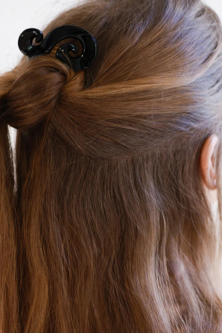 Black Spiral French Pin