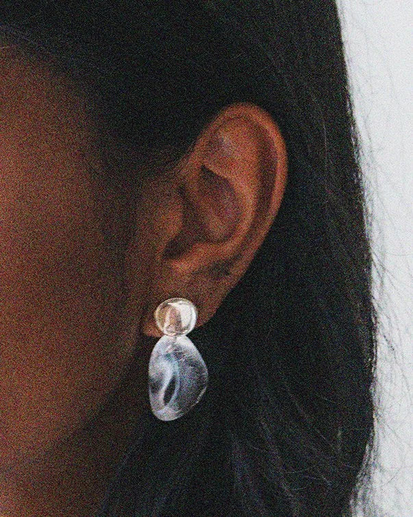 Pebble Earrings No.1 Rock Crystal