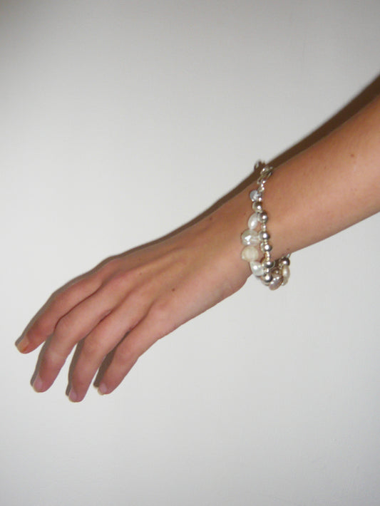 Keshi Pearl Double Bracelet