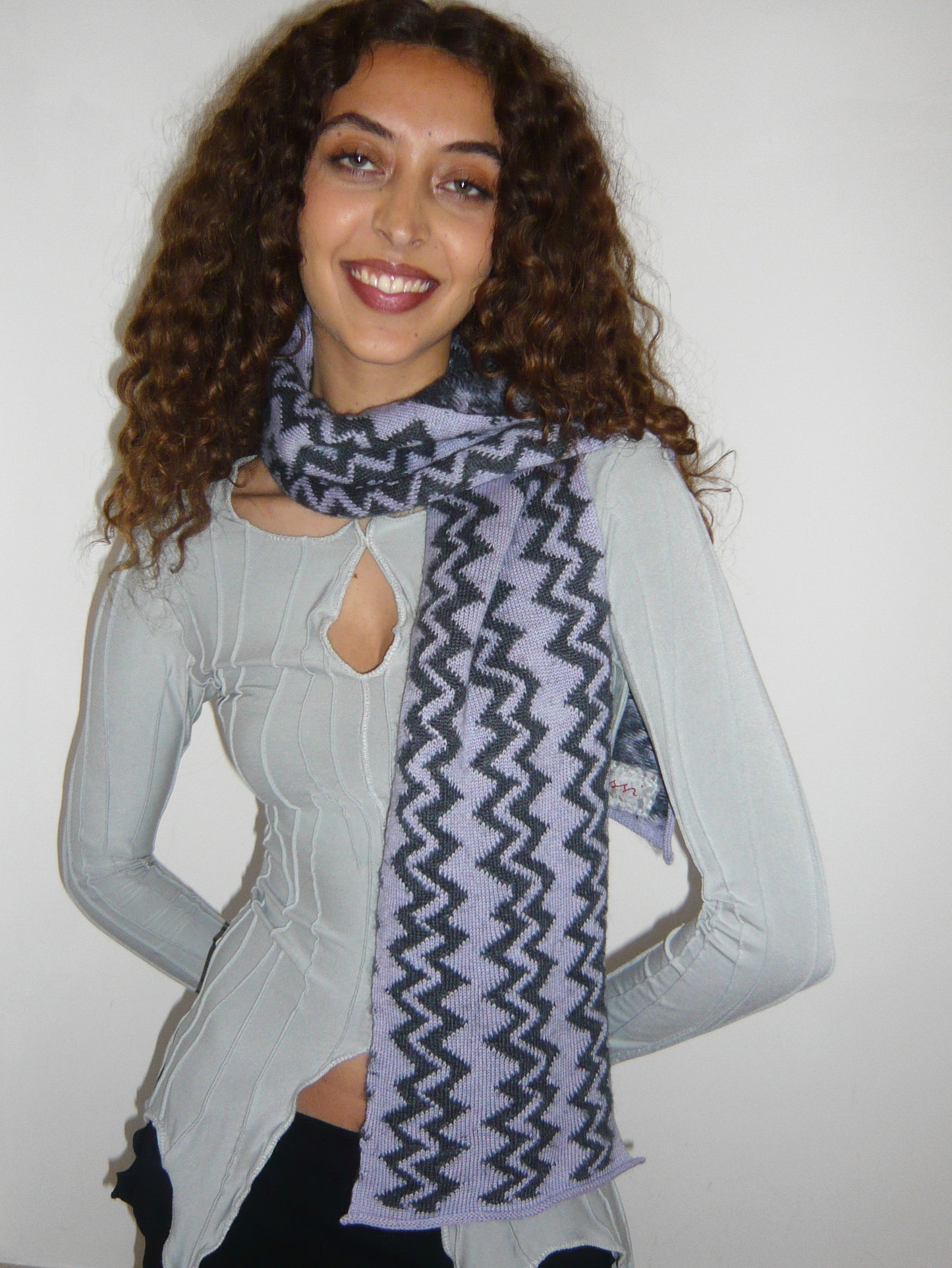 Natalia Scarf Charcoal Lavender