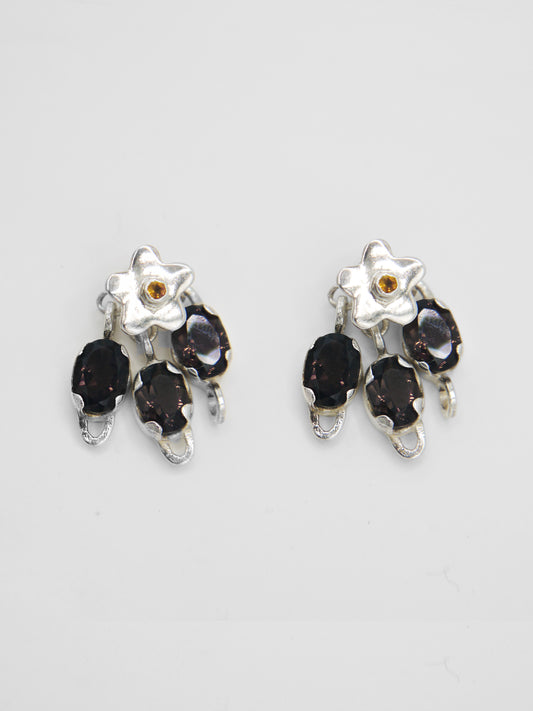 Smokey Cluster Earrings