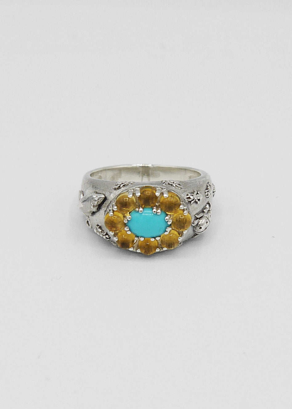 Pest Ring Aqua + Citrine