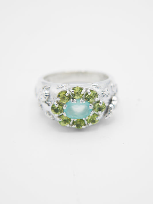 Pest Ring Peridot + Agate