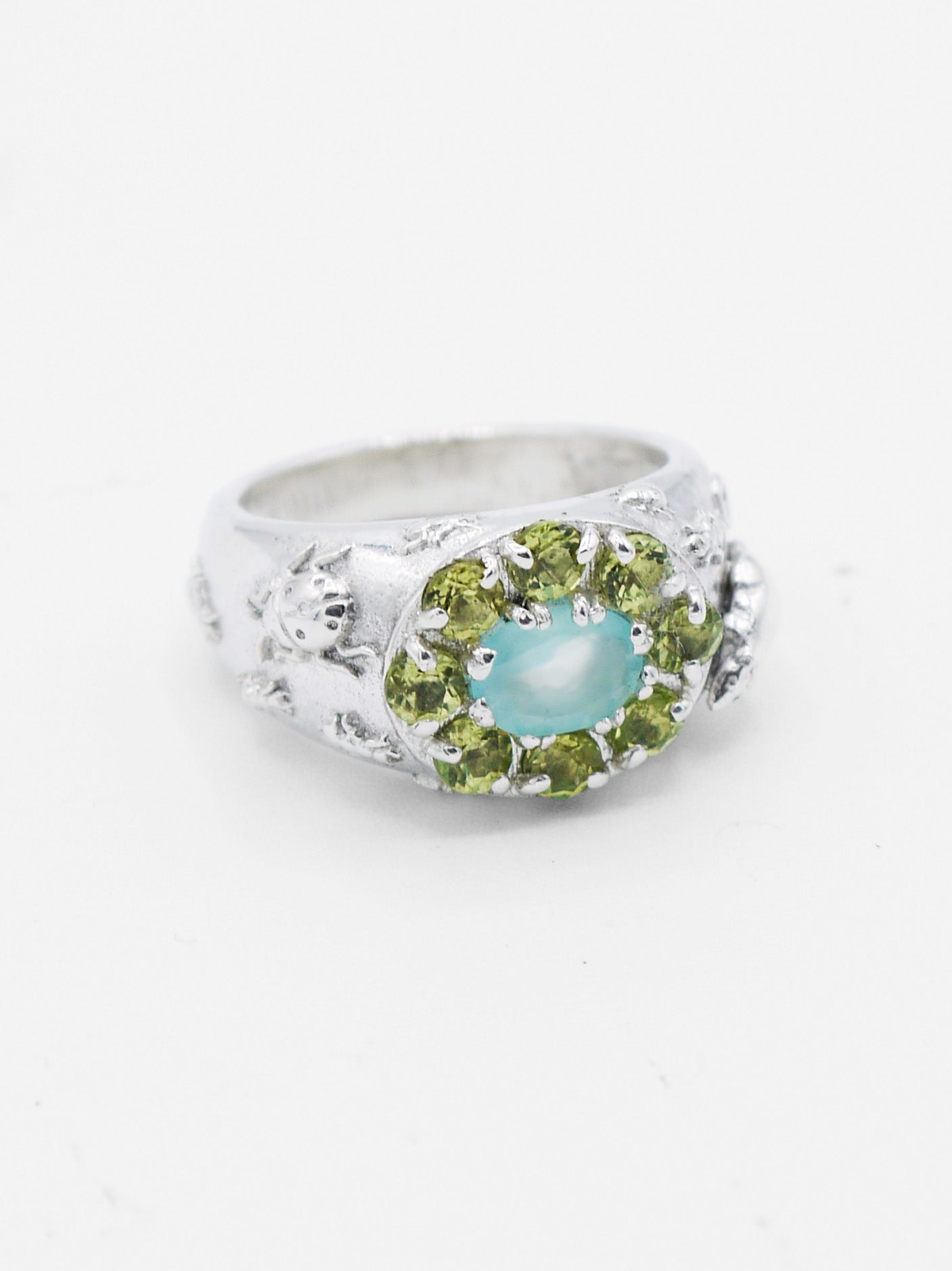 Pest Ring Peridot + Agate
