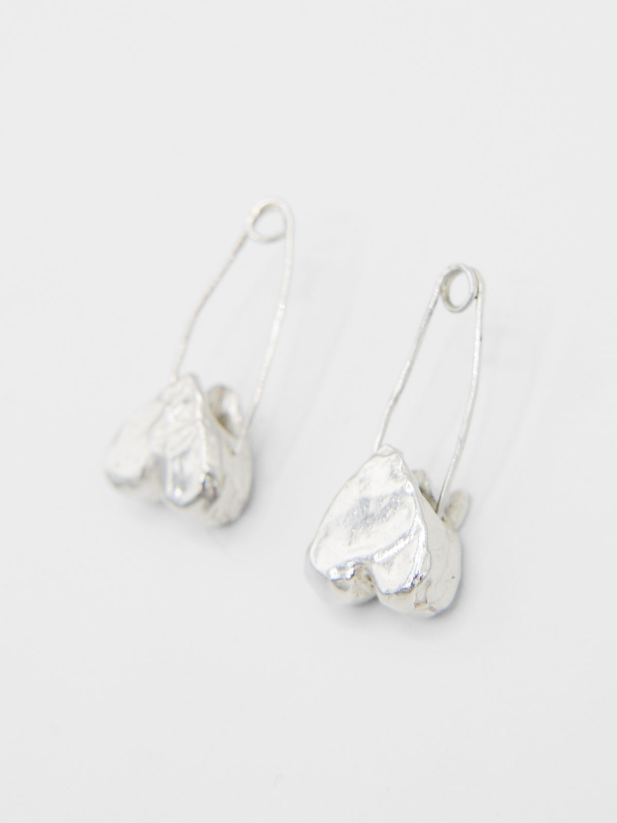 Safety Heart Pin Earrings