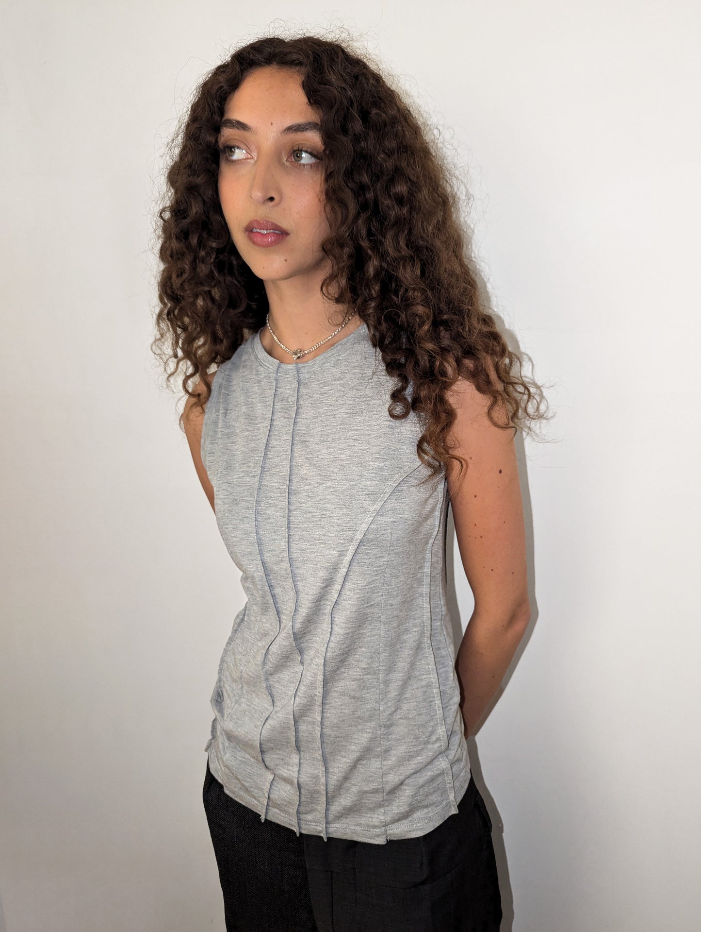 Grey Exposed Seam Vest