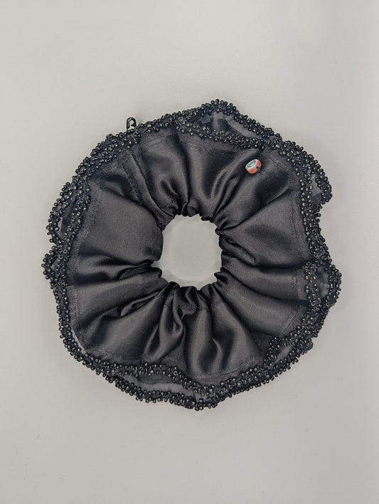 Obsidian Bead Scrunchie