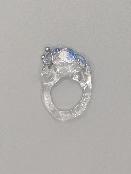 Blue Bubble Ring with Piercing