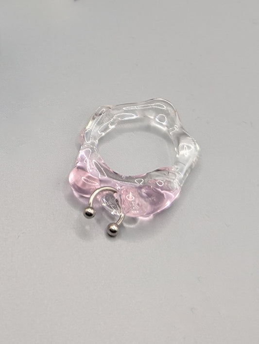 Bubble Pink Ring with Piercing