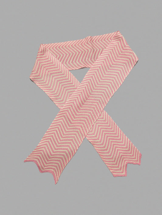 Chevron Necktie Pink/ Cream