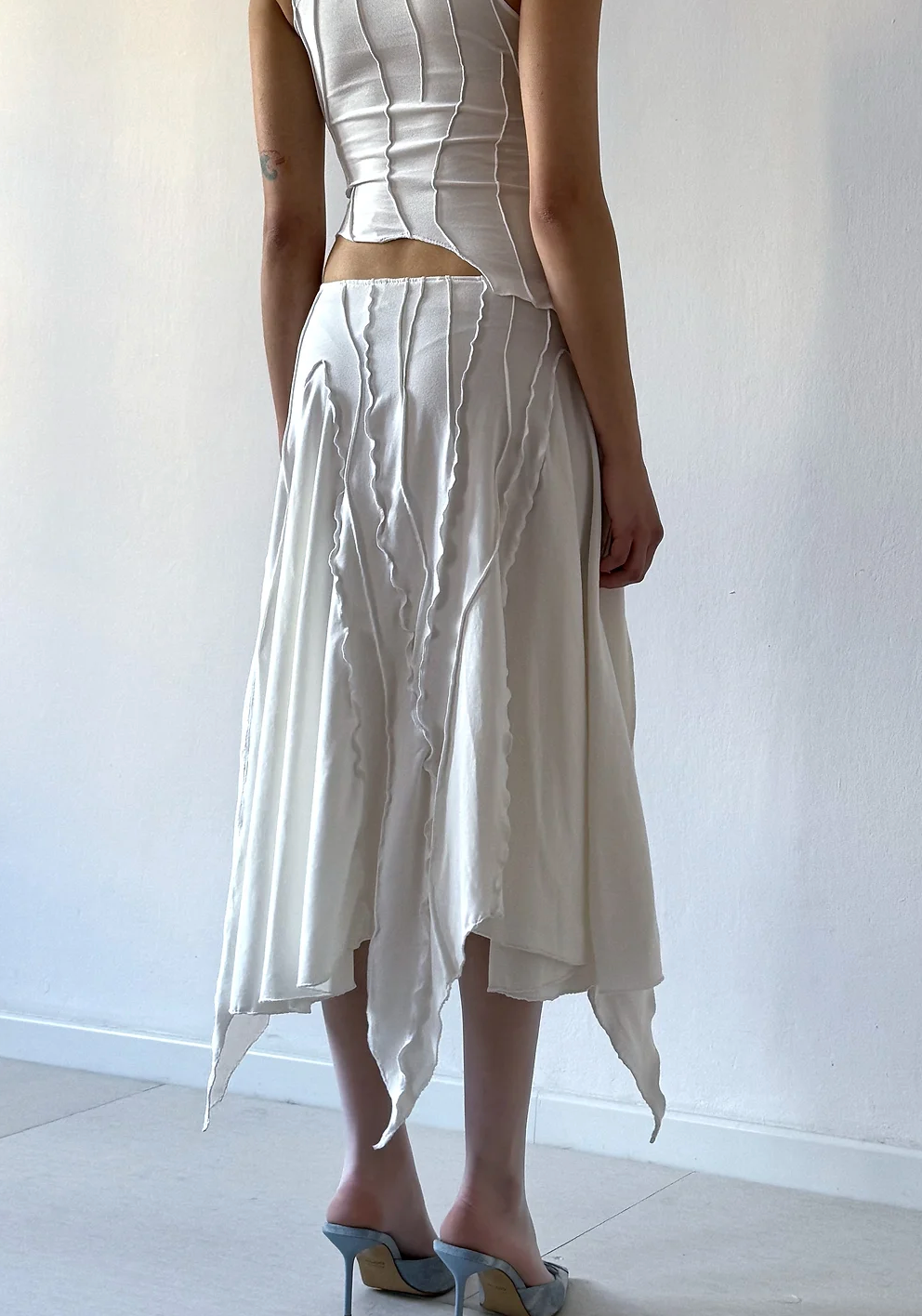 White Scraps Gusset Skirt