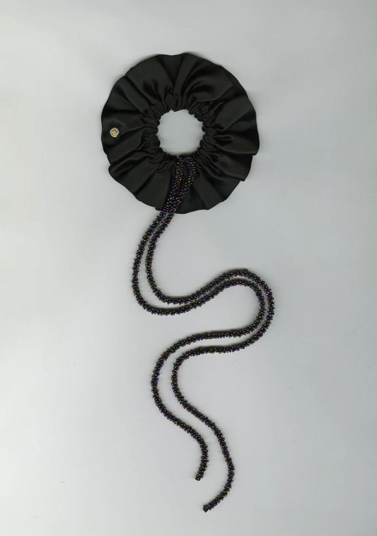 Onyx Bead Scrunchie