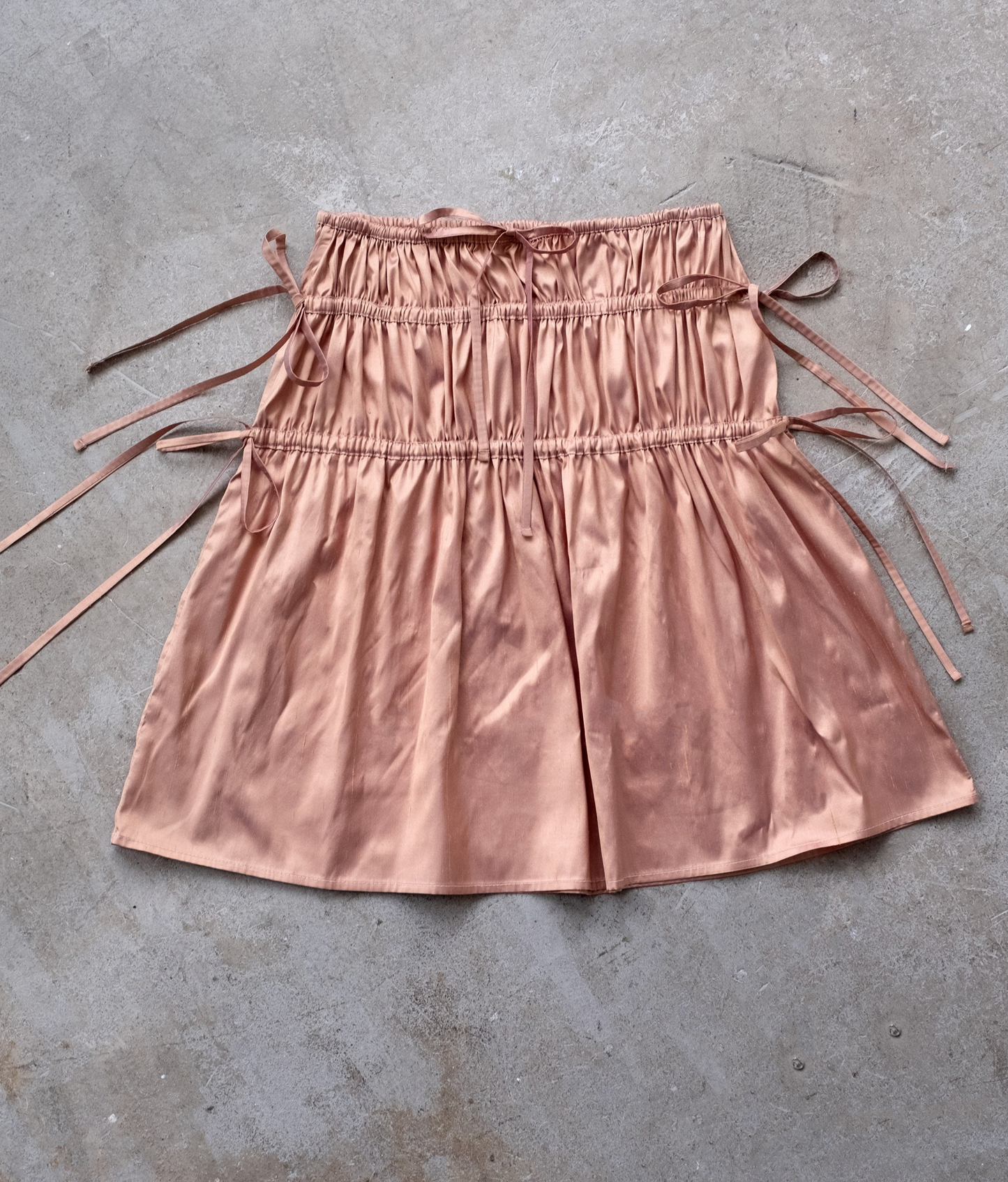 Blush Silk Ruffle Skirt