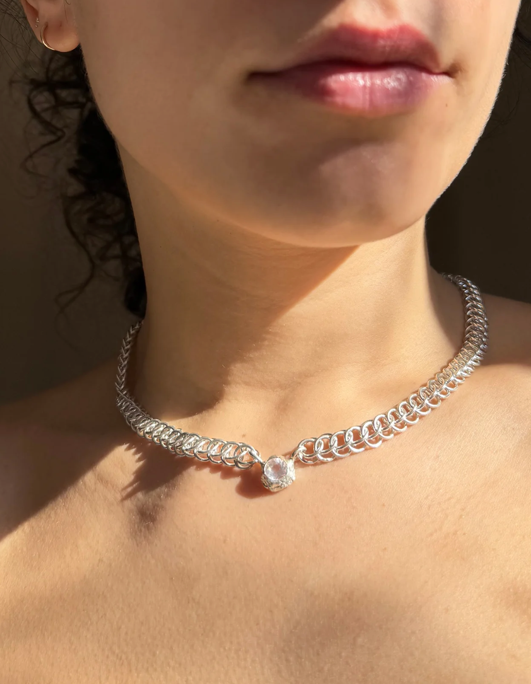 Sundial Chain With Rose Quartz
