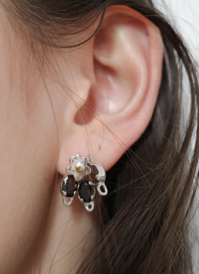 Smokey Cluster Earrings