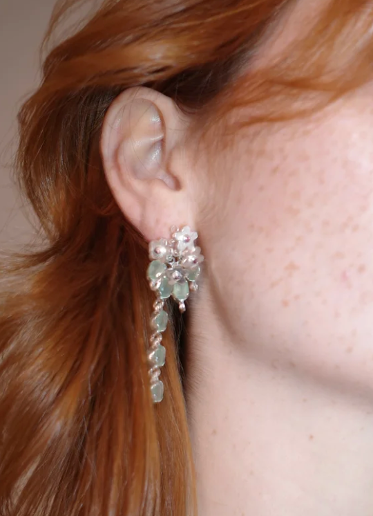 Vine Drop Jade Earrings