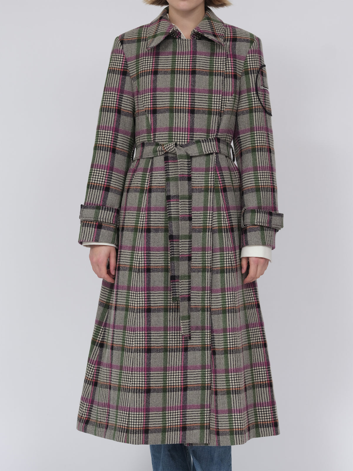Tartan wool coat