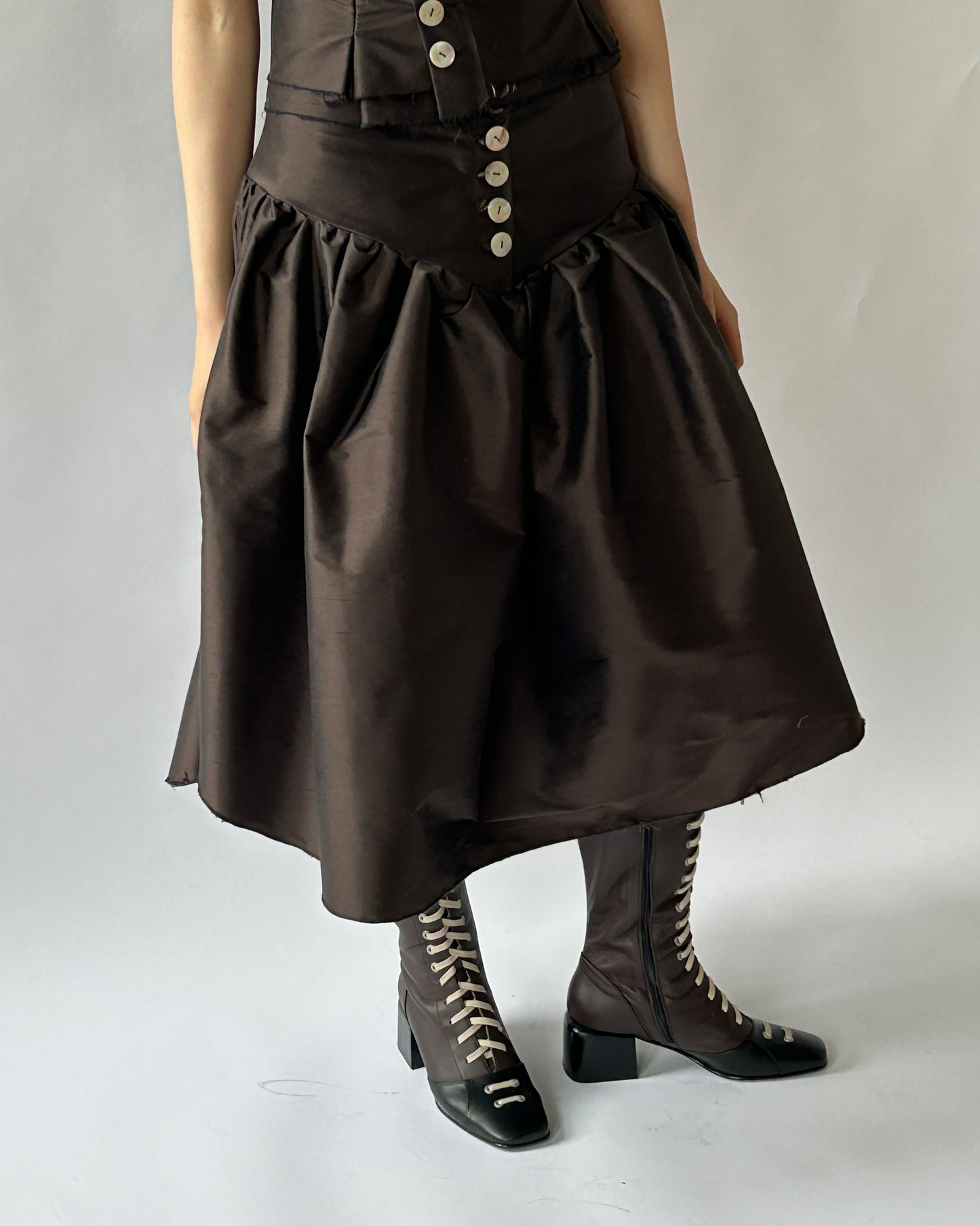 Silk Dupion Skirt brown