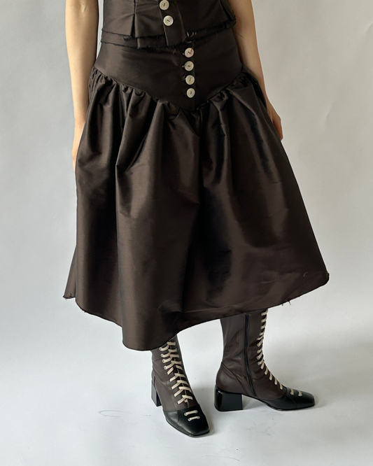 Silk Dupion Skirt brown