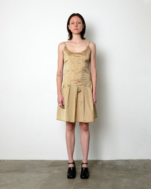 Pleated Dress Gold