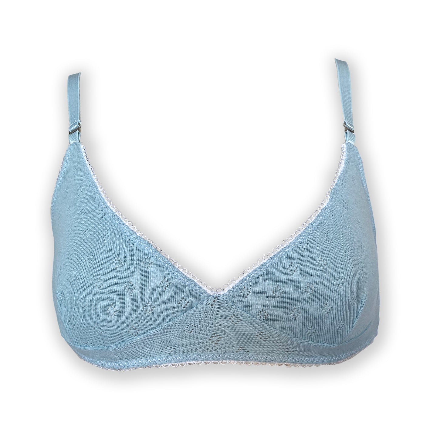 Blue Pointelle Bra