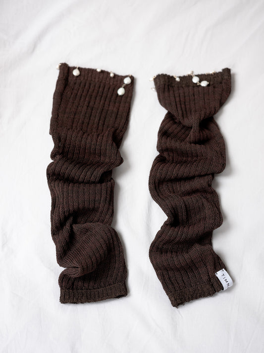 Pearl embellished legwarmers