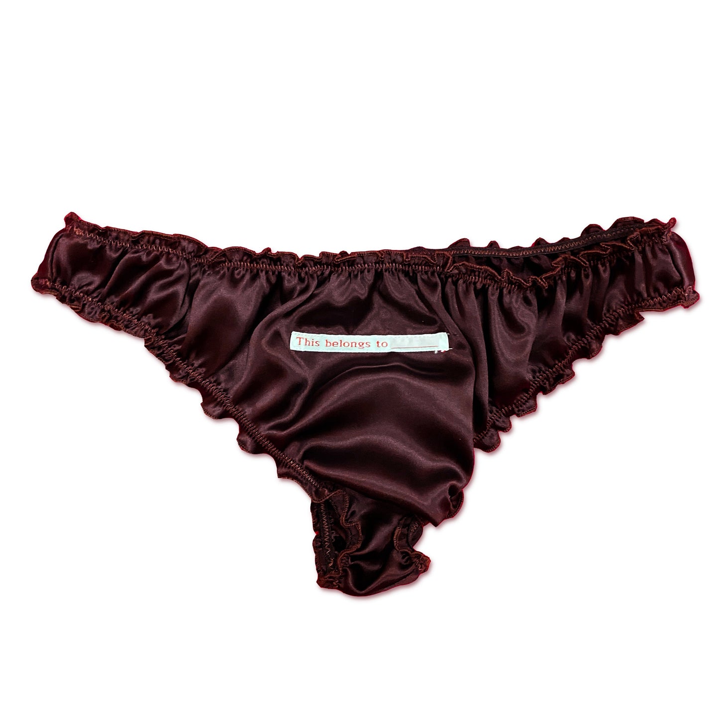 Chocolate Brown Ruffle Silk Knickers