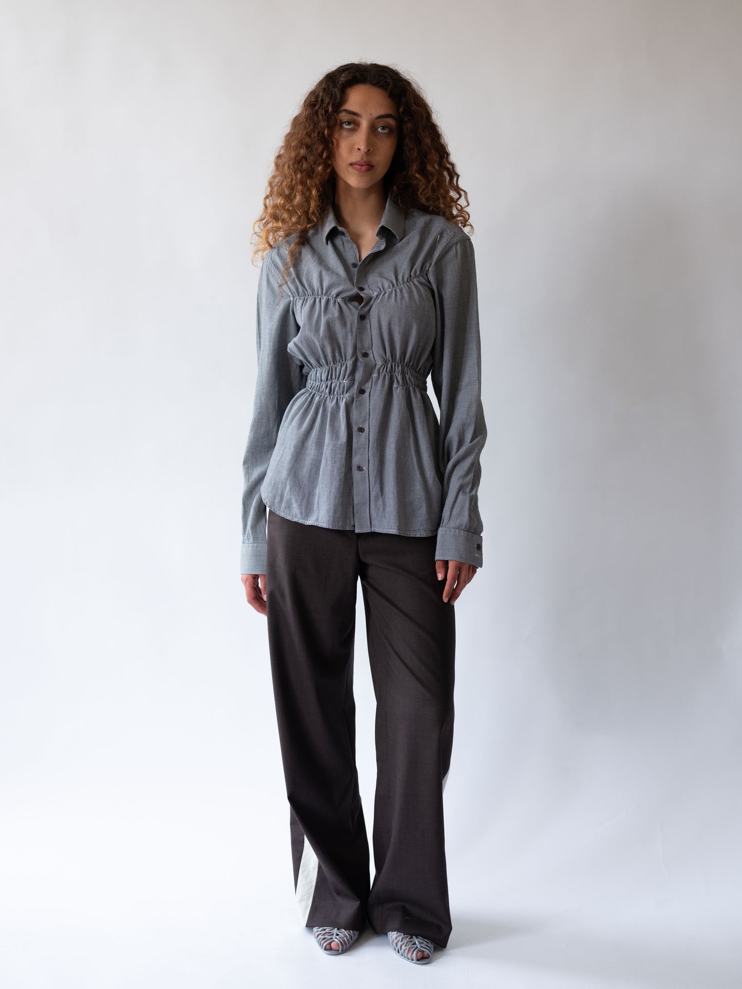 Square Elastic Shirt Black/White