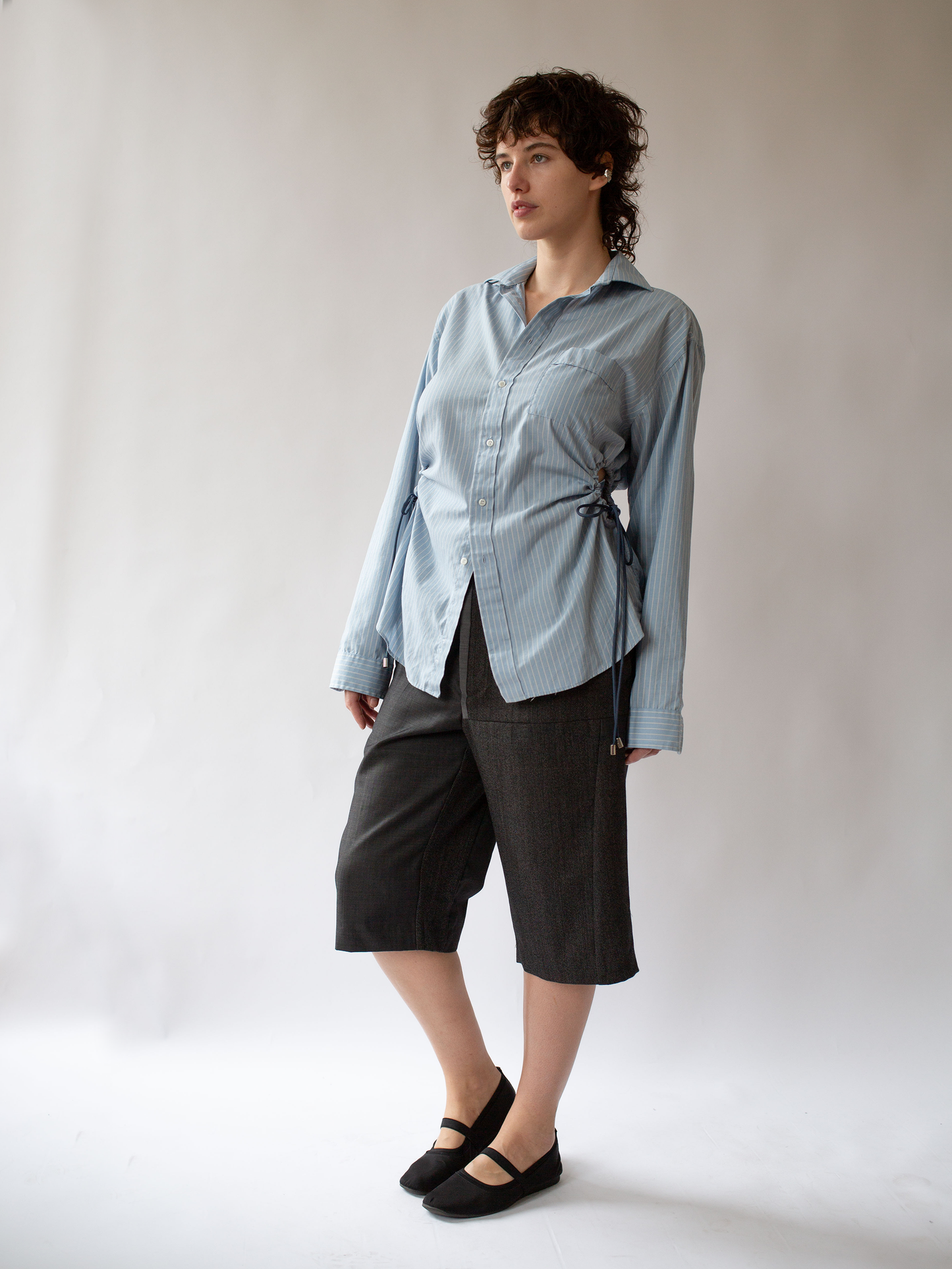 Blue Stripe Cinch Shirt
