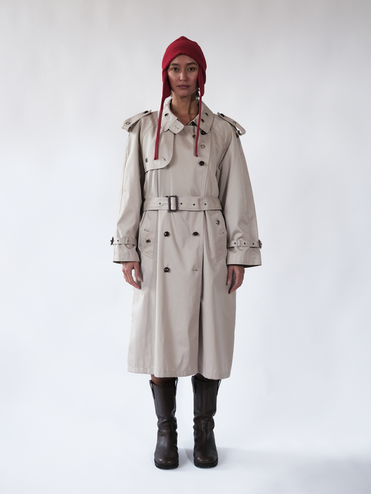 Celosia Beige Eyelet Trench