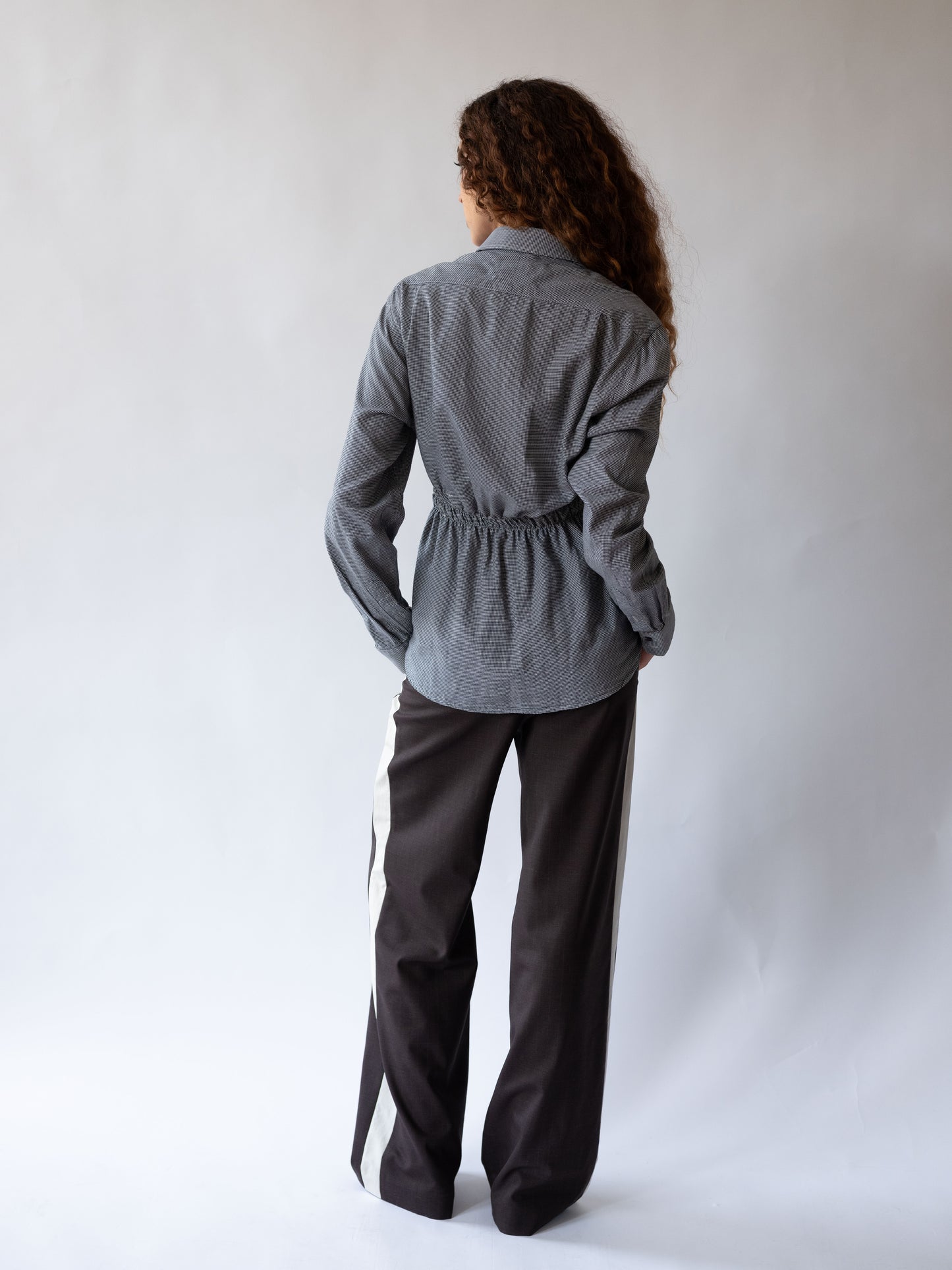Square Elastic Shirt Black/White