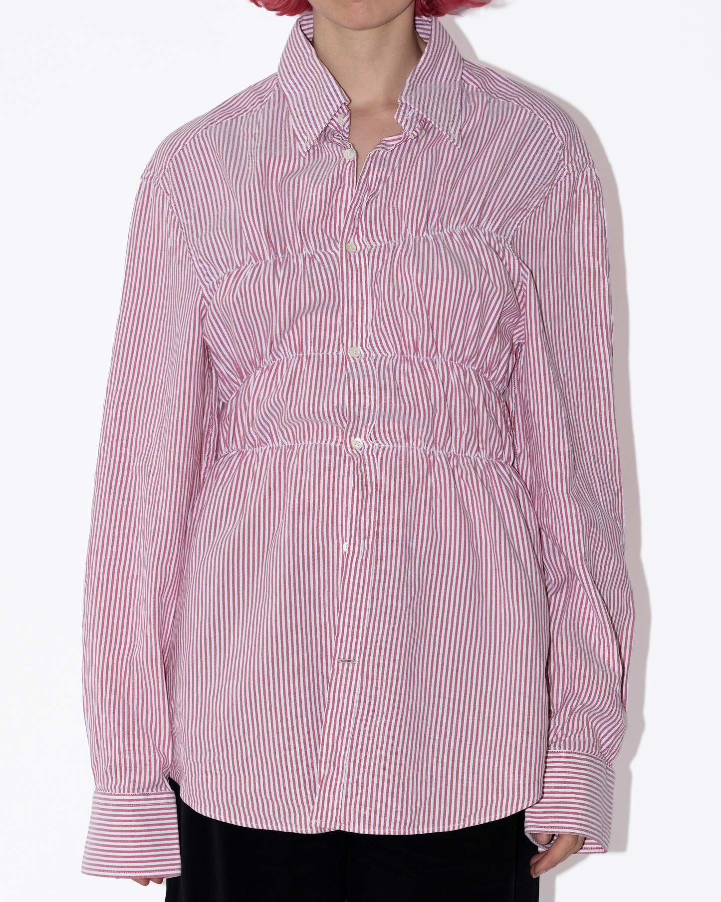Red Stripe Elastic Shirt